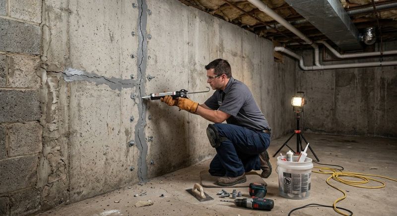 Basement Crack Repair in Martinsville, VA