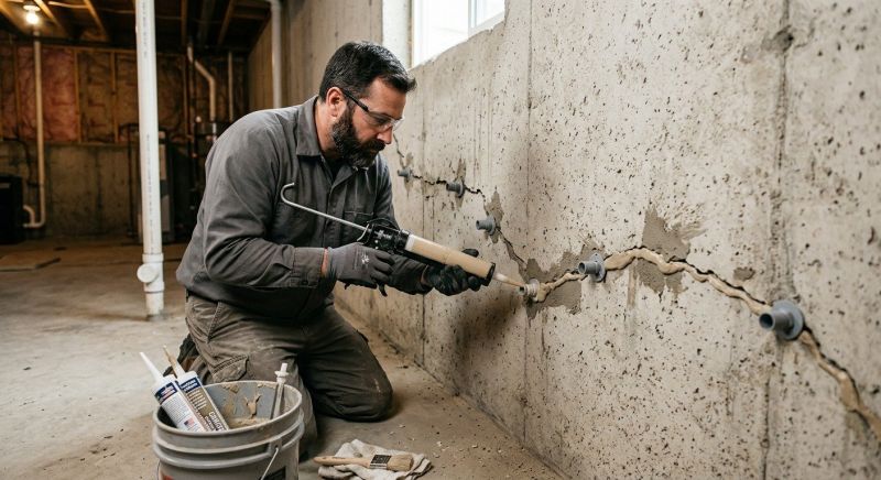 Basement Crack Repair in Martinsville, VA