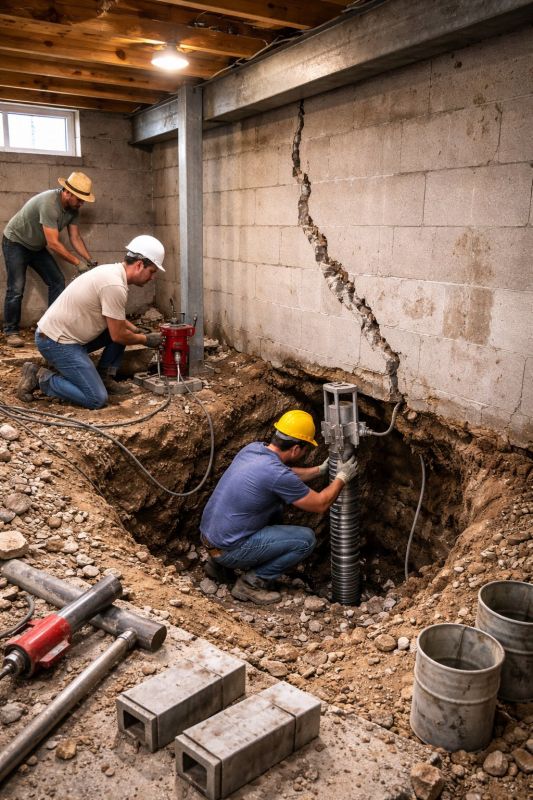Foundation Structural Repair in Axton, VA