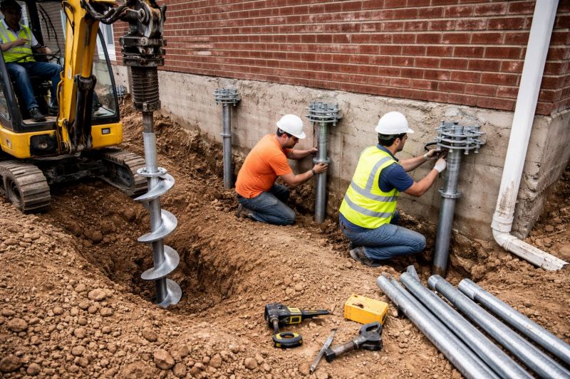 Helical Piers Installation in Martinsville, VA