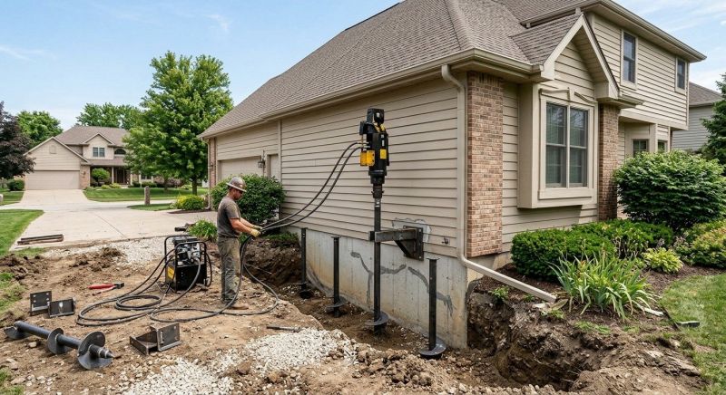 Helical Piers Installation in Martinsville, VA