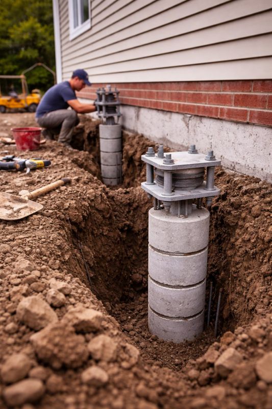 Helical Piers Installation in Martinsville, VA