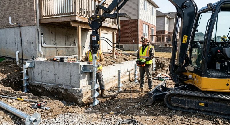 Helical Pile Installation in Martinsville, VA