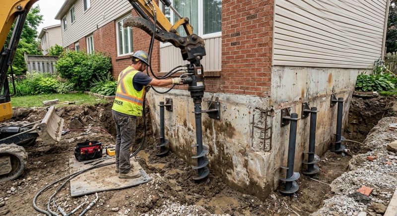 Helical Pile Installation in Martinsville, VA